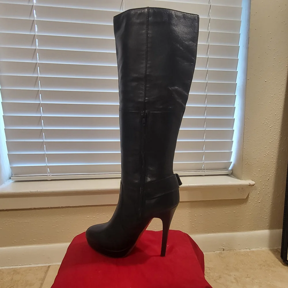 Aldo Knee High Stiletto Leather Boots - Picture 11 of 15